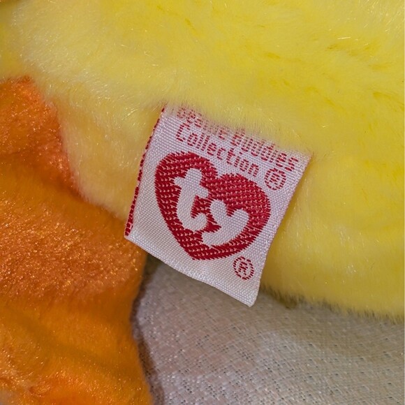 Lot of 2 TY Beanie Baby Birds Quackers Yellow Duck and Kuku White Cockatoo - Picture 8 of 14